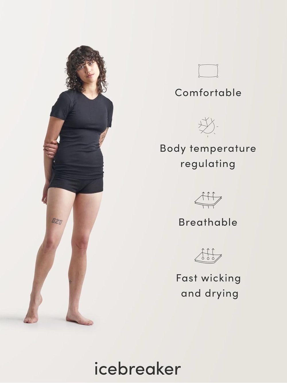 Icebreaker Women’s Gray Short Sleeve Crew Tee